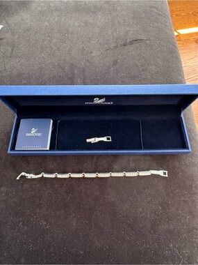 HTF Swarovski Everyday Bracelet - silver-toned jewelry bracelet with crystals